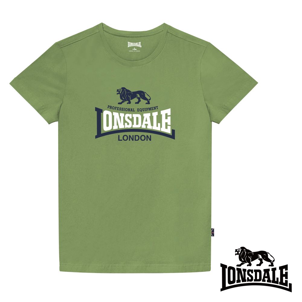 LONSDALE 英國小獅 經典LOGO短袖T恤- 抹茶綠LT001