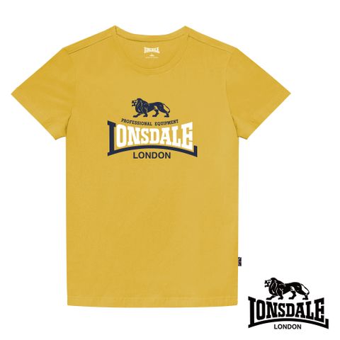 LONSDALE 英國小獅 經典LOGO短袖T恤- 鵝黃LT001