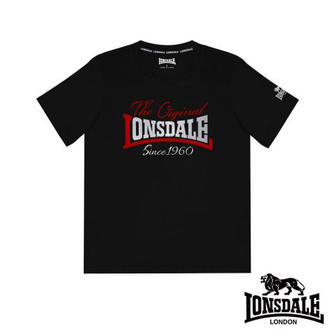 LONSDALE 英國小獅 復刻LOGO短袖T恤-黑色-LT250003