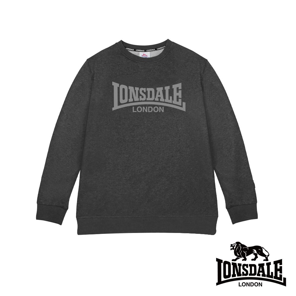 LONSDALE 英國小獅 經典LOGO長袖大學T恤-灰色 LT250015