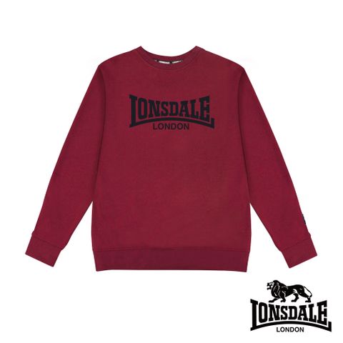 LONSDALE 英國小獅 經典LOGO長袖大學T恤-紅色 LT250015