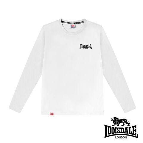 LONSDALE 英國小獅 素面薄長袖上衣-白色 LT250018