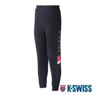 K-SWISS CT Sweat Pants 刷毛運動長褲-男-黑