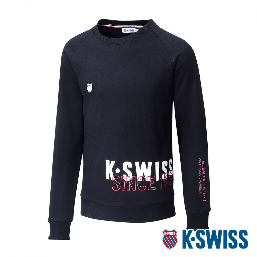 K-SWISS  Modern Sweatshirt圓領長袖上衣-男-黑