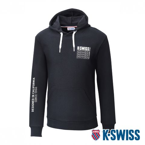 K-SWISS Fleece Hoodie刷毛連帽上衣-男-黑