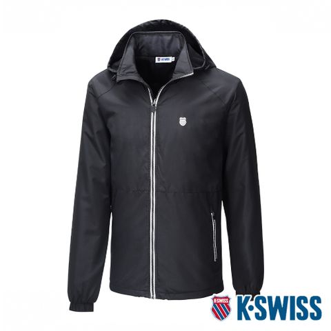 刷毛內裡 表面防潑水K-SWISS CO Solid Jacket刷毛防風外套-男-黑