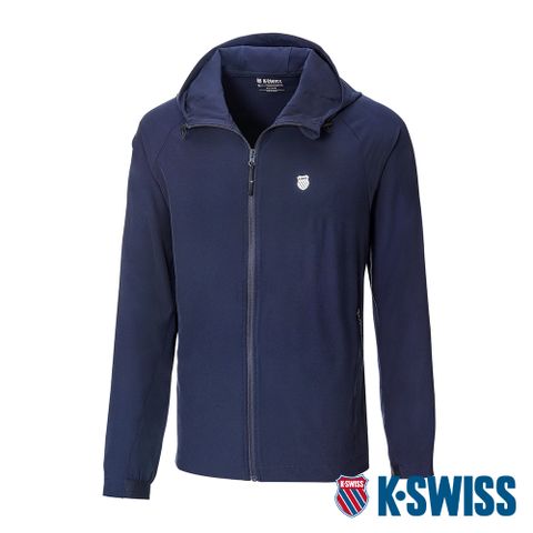 輕便可收納設計K-SWISS Active Jacket吸排防風外套-男-藍