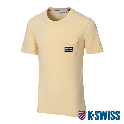 吸濕排汗快乾K-SWISS Label Pocket Tee棉質吸排T恤-男-橙