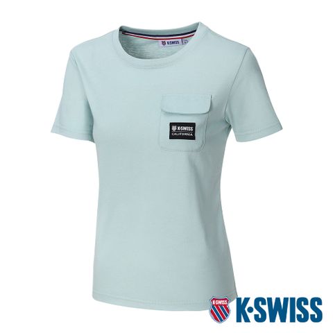 吸濕排汗快乾K-SWISS Label Pocket Tee棉質吸排T恤-女-薄荷綠