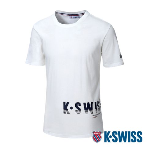 吸濕排汗快乾K-SWISS Logo Tee棉質吸排T恤-男-米白