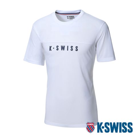 吸濕排汗 涼感快乾K-SWISS Active Tee涼感排汗T恤-男-白