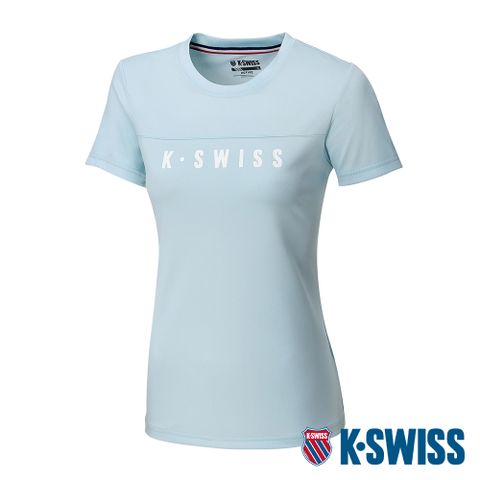 吸濕排汗 涼感快乾K-SWISS Active Tee涼感排汗T恤-女-淺藍