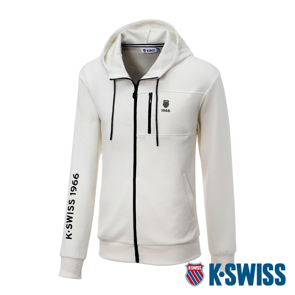 K-SWISS  Hoodie Jacket連帽外套-女-米白