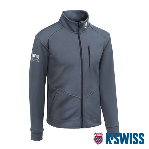 布料親膚 立領設計K-SWISS Mock Neck Jacket運動外套-男-灰