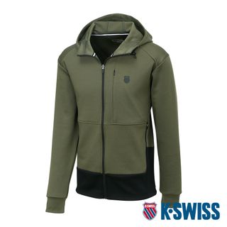 K-SWISS  Active Jacket 連帽運動外套-男-橄欖綠