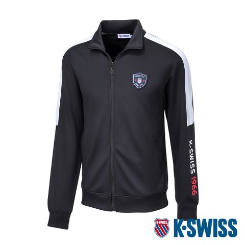 布料親膚 立領設計K-SWISS Panel Jacket 運動外套-女-黑