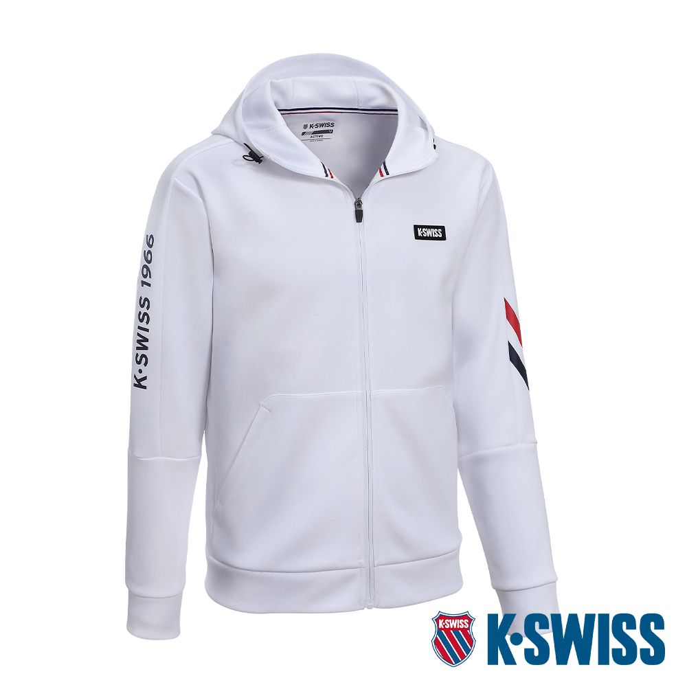 K-SWISS   Active Jacket連帽運動外套-男-白