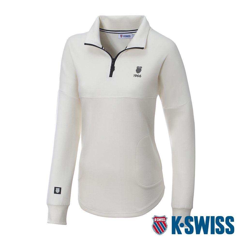 K-SWISS   Mock Neck Top立領上衣-女-米白