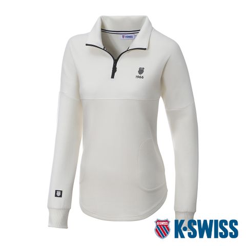 K-SWISS Mock Neck Top立領上衣-女-米白