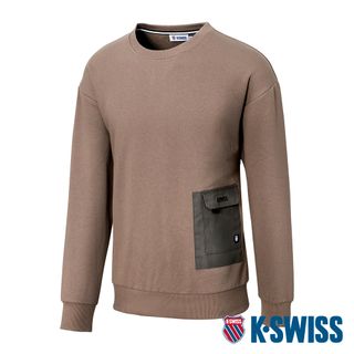 K-SWISS  Sweatshirt 刷毛圓領上衣-男-棕