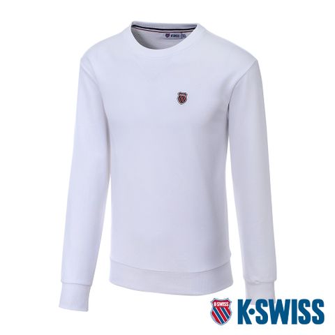 K-SWISS Basic Sweatshirt圓領長袖上衣-男-白