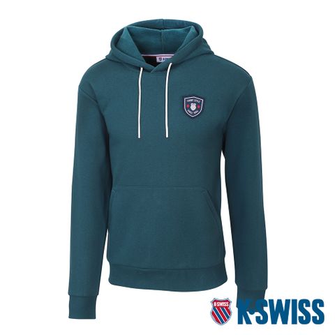 K-SWISS Hoodie 刷毛連帽上衣-男-深綠