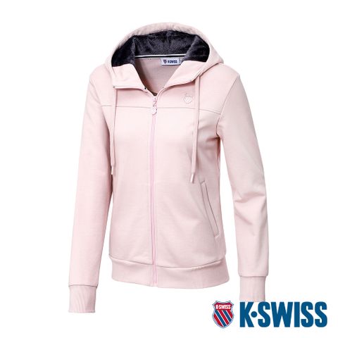 K-SWISS Hoodie W/Fur Jacket 刷毛連帽外套-女-粉紅