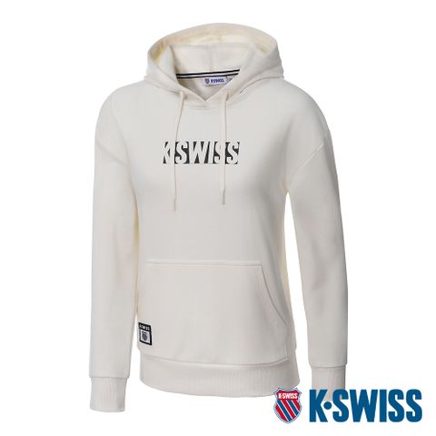 K-SWISS Hoodie 連帽上衣-女-米白