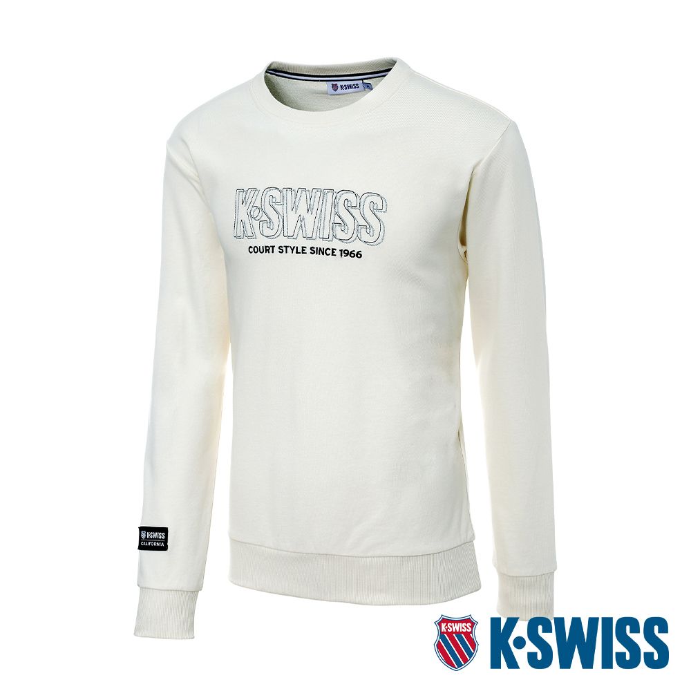 K-SWISS   Sweatshirt 圓領上衣-女-米白