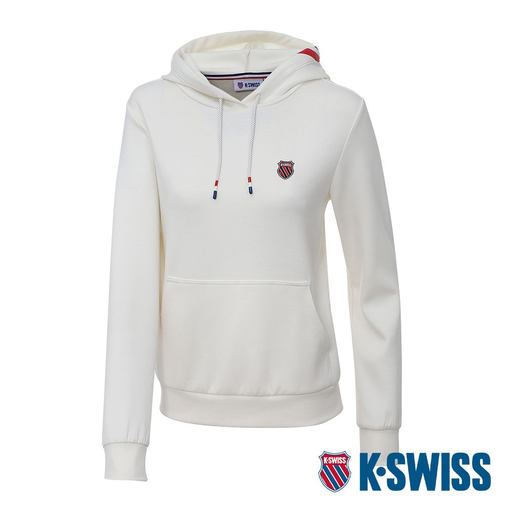 K-SWISS   Hoodie 連帽上衣-女-米白