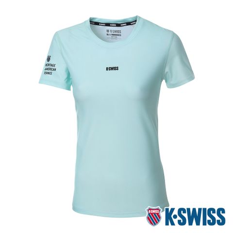 K-SWISS PF Tee 涼感排汗T恤-女-水藍