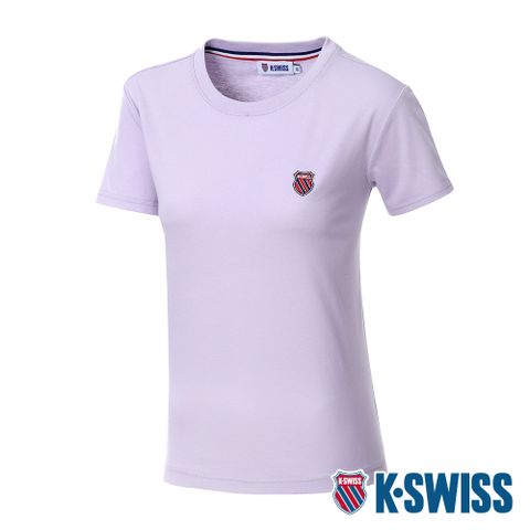 K-SWISS Shield Logo Tee棉質吸排T恤-女-紫