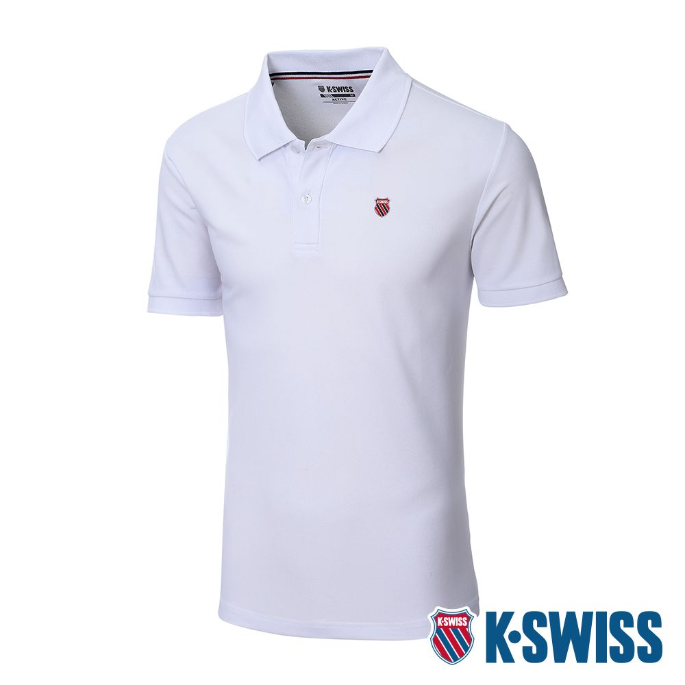 K-SWISS  PF Polo 排汗POLO衫-男-白