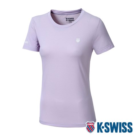 K-SWISS WHL Tee 冰絲運動Ｔ恤-女-粉紫