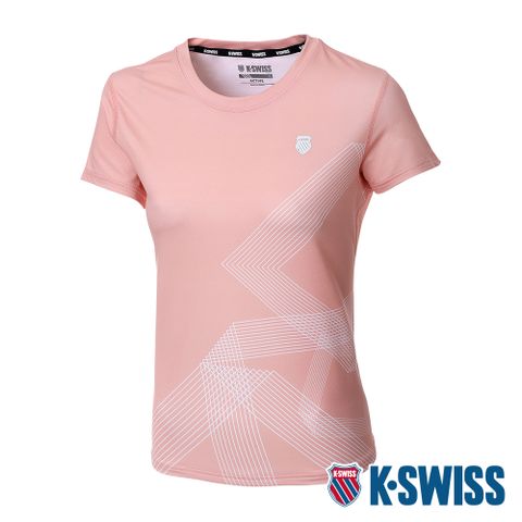 K-SWISS PF Tee 涼感排汗T恤-女-蜜桃橘