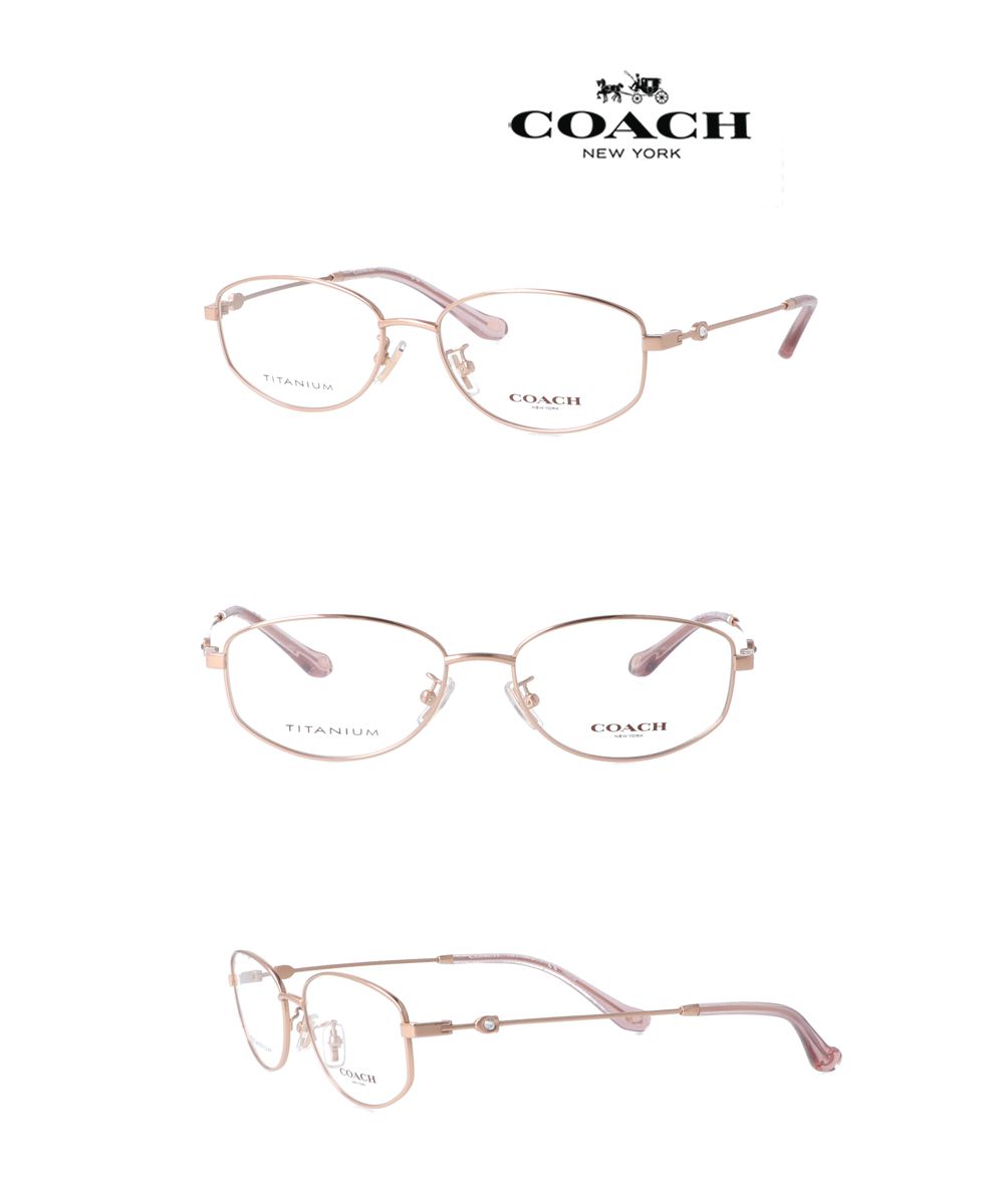 COACH 時尚典雅光學眼鏡輕量純鈦材質精緻單鑽設計HC5144TD 9407 玫瑰金