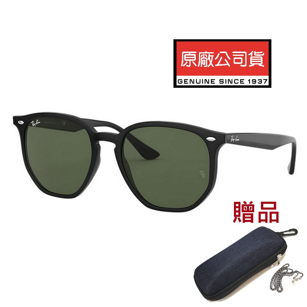 RAY BAN 雷朋   時尚太陽眼鏡 亞洲版 舒適加高鼻翼 RB4306F 601/71 黑框墨綠鏡片 公司貨