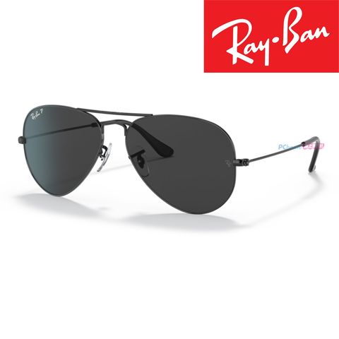 RAY BAN 雷朋 【RayBan】 偏光太陽眼鏡 RB3025 002/48 58mm 飛行員 飛官款墨鏡 黑框/黑色鏡片