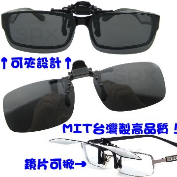 【POLARIZED偏光鏡夾片】近視眼鏡專用夾式(可掀/抗UV400/開車,釣魚,運動,單車必備！