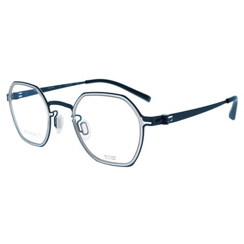 快閃★激殺優惠↘快速出貨【VYCOZ】REX NAV C 光學眼鏡鏡框 無螺絲 薄鋼 六角形鏡框眼鏡 藍 40mm