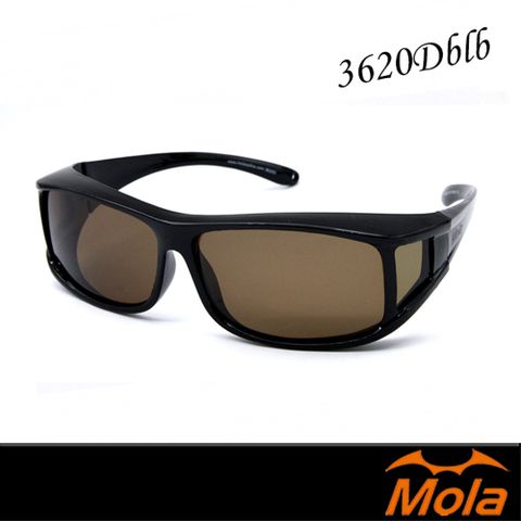 【MOLA 摩拉】 近視/老花眼鏡族可戴-時尚偏光太陽眼鏡 套鏡 鏡中鏡-3620Dblb