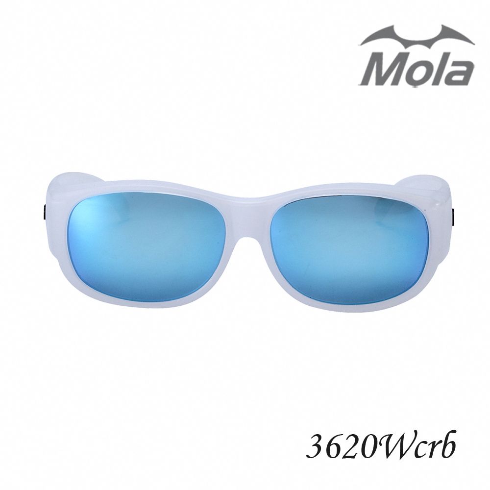 MOLA 摩拉 外掛式近視偏光太陽眼鏡 套鏡 UV400 彩色多層鍍膜 男女一般臉型 3620Wcrb