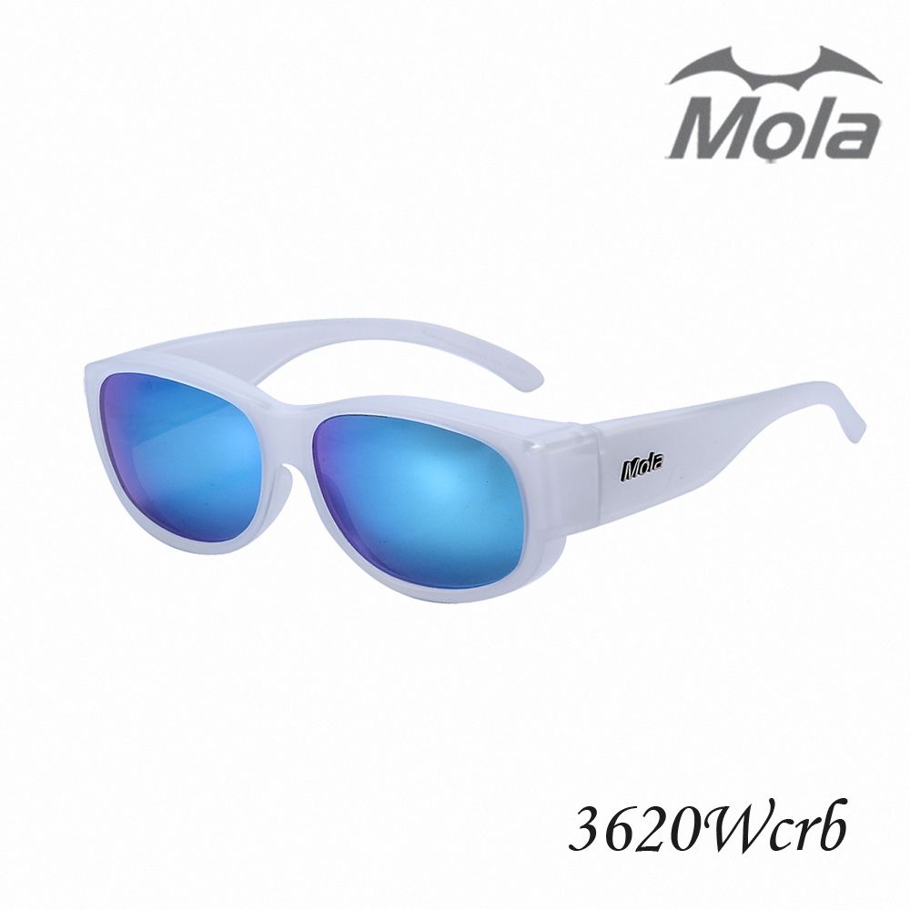 MOLA 摩拉 外掛式近視偏光太陽眼鏡 套鏡 UV400 彩色多層鍍膜 男女一般臉型 3620Wcrb