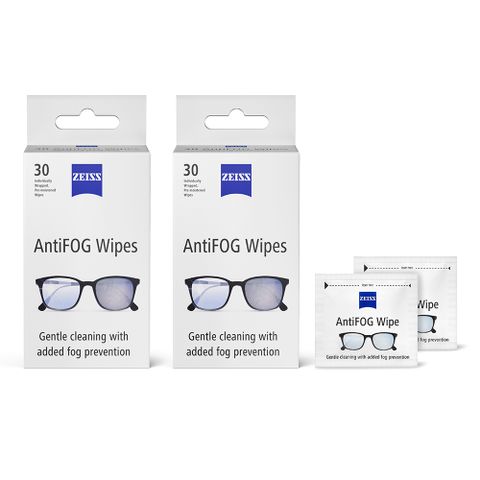 ZEISS 蔡司 AntiFOG Wipes 清潔防霧拭鏡紙30片/盒(2入組)