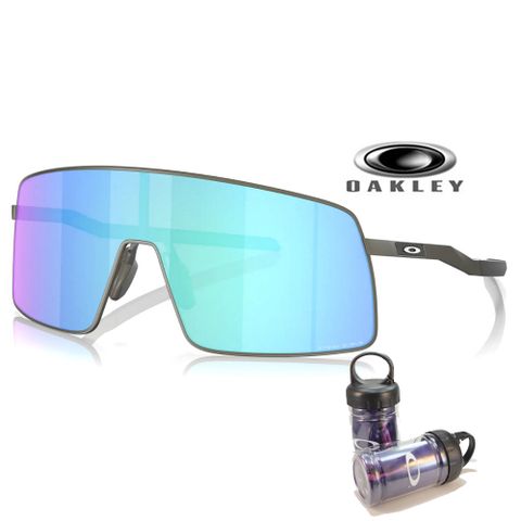 【OAKLEY】奧克利 Sutro Ti 運動包覆鈦金屬太陽眼鏡 OO6013 04 霧鐵灰框蔚藍水銀鍍膜鏡片 公司貨