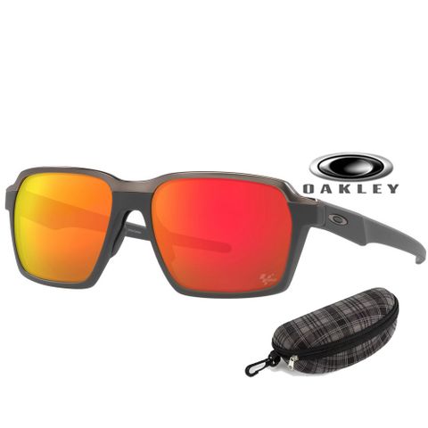 OAKLEY 奧克利 Parlay MotoGP限定聯名款 時尚方框運動太陽眼鏡 OO4143 11 紅寶石水銀鍍膜鏡片 公司貨