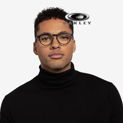 OAKLEY 奧克利 PITCHMAN R A 亞洲版 時尚圓框光學眼鏡 薄鋼鏡臂 OX8105F 01 霧黑 公司貨