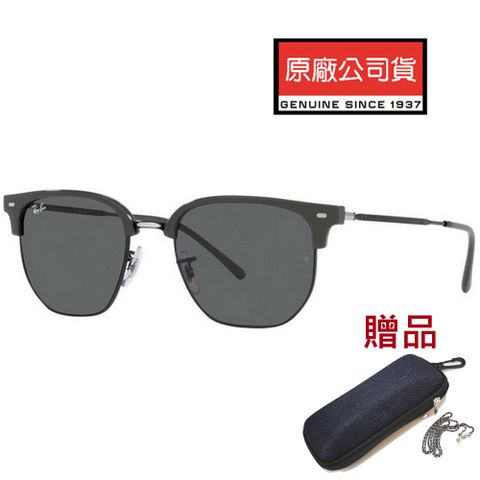 RAY BAN 雷朋 時尚復古眉框太陽眼鏡 RB4416 6653/B1 53mm 灰眉架深灰鏡片 公司貨