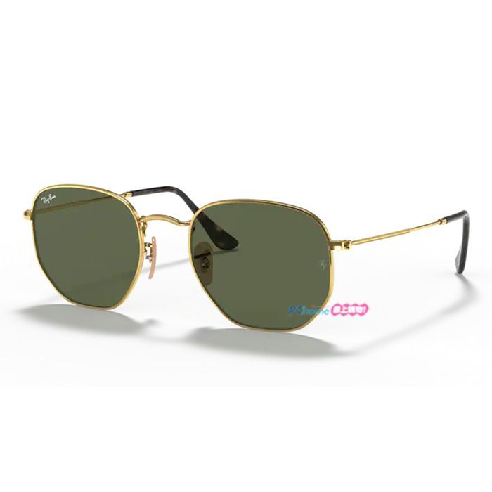 RAY BAN 雷朋 【RayBan】 太陽眼鏡 RB3548N 001 54mm 多邊形框墨鏡 金框/綠色鏡片