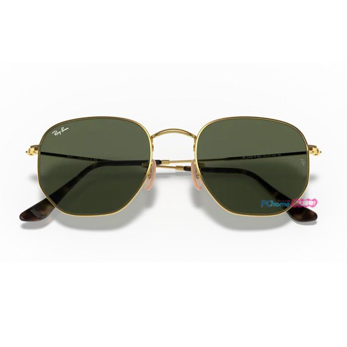 RAY BAN 雷朋 【RayBan】 太陽眼鏡 RB3548N 001 54mm 多邊形框墨鏡 金框/綠色鏡片